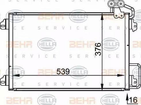 BEHR HELLA Service 8FC 351 300-514 - Конденсатор кондиционера autospares.lv