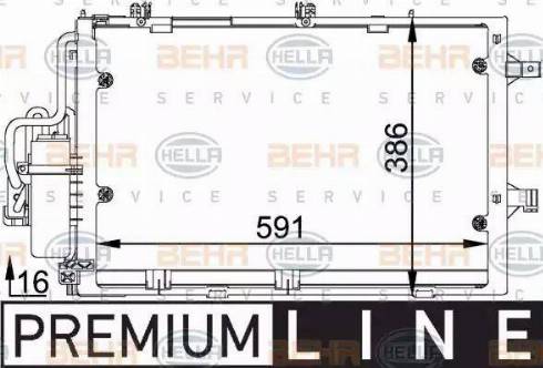 BEHR HELLA Service 8FC 351 300-601 - Конденсатор кондиционера autospares.lv