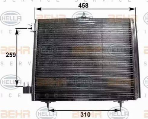 BEHR HELLA Service 8FC 351 300-371 - Конденсатор кондиционера autospares.lv