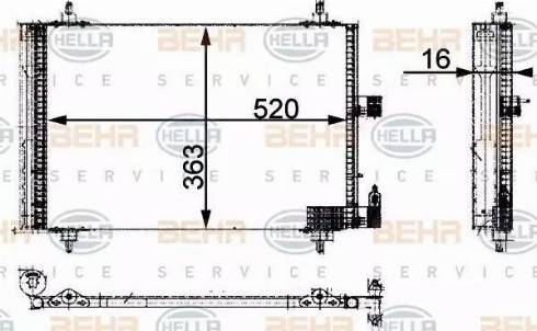 BEHR HELLA Service 8FC 351 301-384 - Конденсатор кондиционера autospares.lv