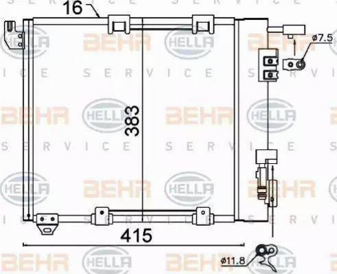 BEHR HELLA Service 8FC 351 301-374 - Конденсатор кондиционера autospares.lv