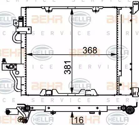 BEHR HELLA Service 8FC 351 301-754 - Конденсатор кондиционера autospares.lv