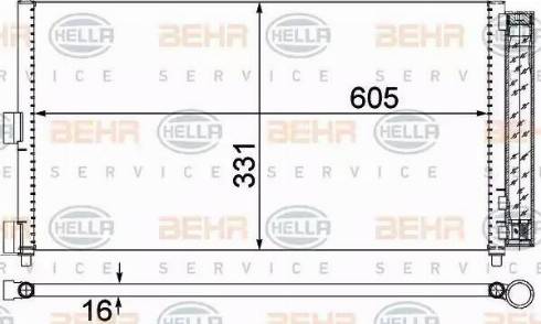 BEHR HELLA Service 8FC 351 301-714 - Конденсатор кондиционера autospares.lv