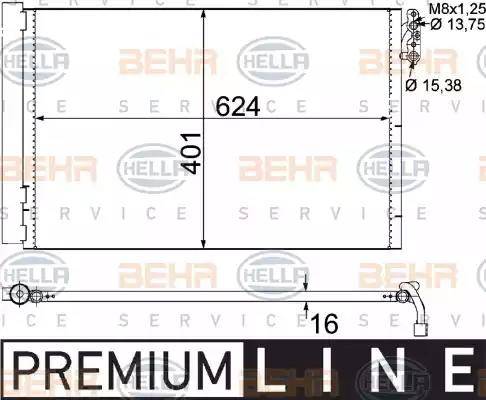 BEHR HELLA Service 8FC 351 302-611 - Конденсатор кондиционера autospares.lv