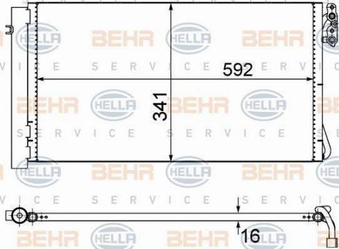 BEHR HELLA Service 8FC 351 302-624 - Конденсатор кондиционера autospares.lv