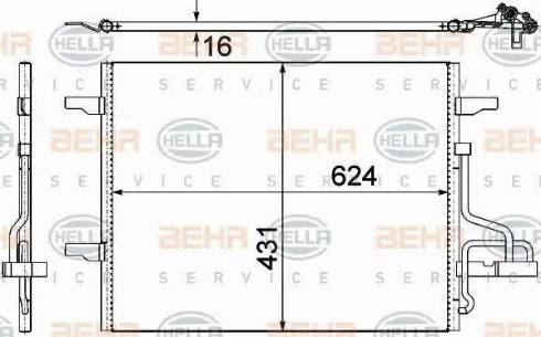 BEHR HELLA Service 8FC 351 319-401 - Конденсатор кондиционера autospares.lv