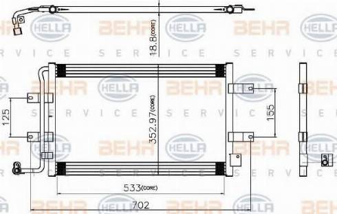 BEHR HELLA Service 8FC 351 319-311 - Конденсатор кондиционера autospares.lv