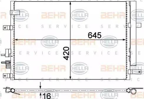 BEHR HELLA Service 8FC 351 318-394 - Конденсатор кондиционера autospares.lv