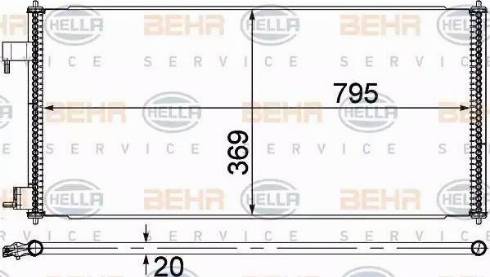 BEHR HELLA Service 8FC 351 318-354 - Конденсатор кондиционера autospares.lv