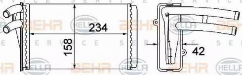 BEHR HELLA Service 8FH 351 045-101 - Теплообменник, отопление салона autospares.lv