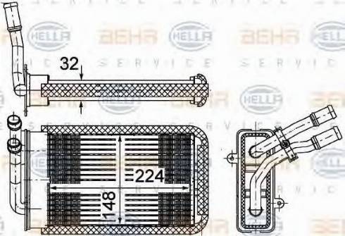 BEHR HELLA Service 8FH 351 002-141 - Теплообменник, отопление салона autospares.lv