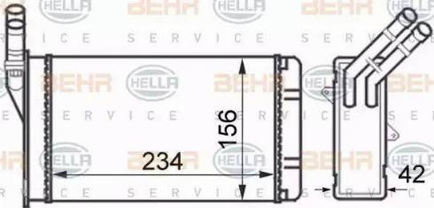 BEHR HELLA Service 8FH 351 024-301 - Теплообменник, отопление салона autospares.lv