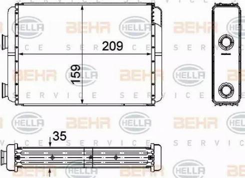 BEHR HELLA Service 8FH 351 308-251 - Теплообменник, отопление салона autospares.lv