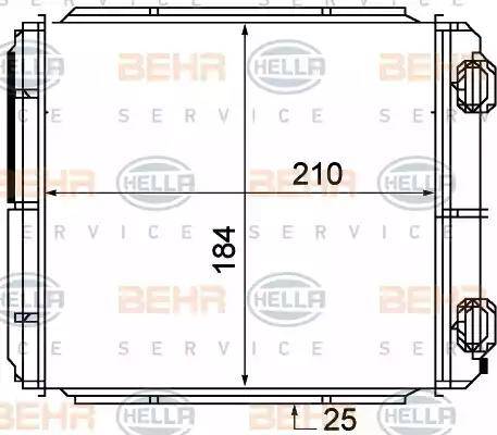 BEHR HELLA Service 8FH 351 315-371 - Теплообменник, отопление салона autospares.lv