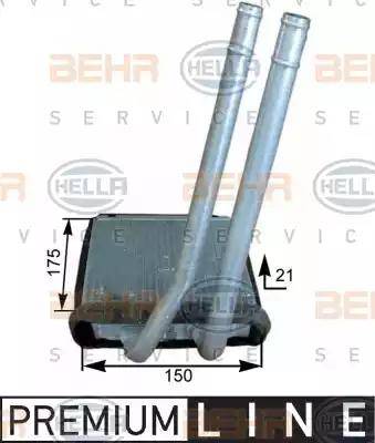 BEHR HELLA Service 8FH 351 315-281 - Теплообменник, отопление салона autospares.lv