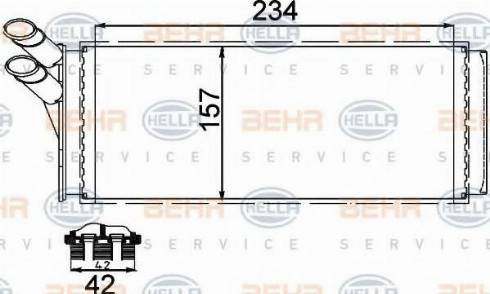 BEHR HELLA Service 8FH 351 311-424 - Теплообменник, отопление салона autospares.lv