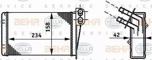 BEHR HELLA Service 8FH 351 311-031 - Теплообменник, отопление салона autospares.lv