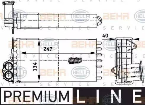 BEHR HELLA Service 8FH 351 311-341 - Теплообменник, отопление салона autospares.lv