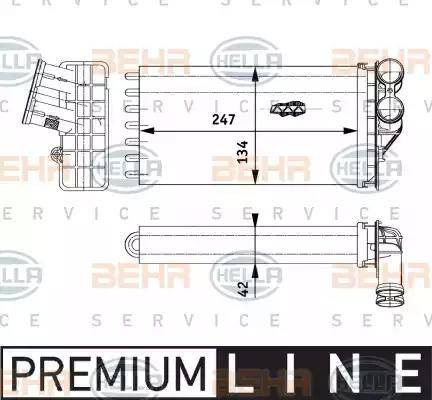 BEHR HELLA Service 8FH 351 311-261 - Теплообменник, отопление салона autospares.lv