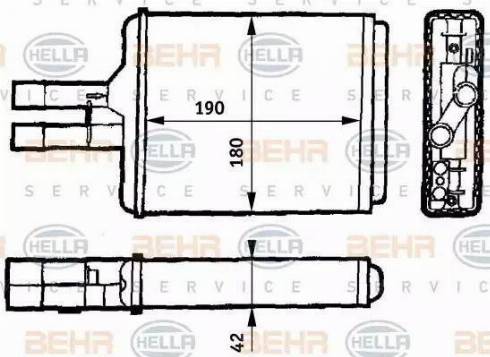 BEHR HELLA Service 8FH 351 313-141 - Теплообменник, отопление салона autospares.lv