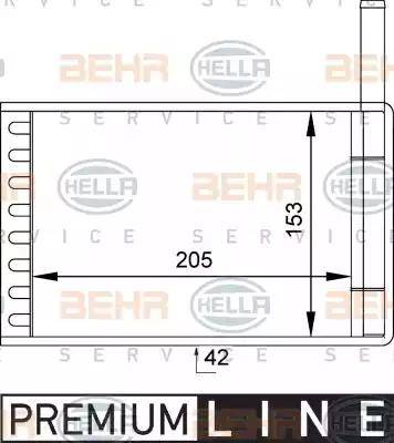 BEHR HELLA Service 8FH 351 313-111 - Теплообменник, отопление салона autospares.lv