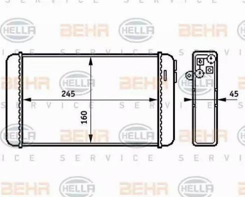 BEHR HELLA Service 8FH 351 313-281 - Теплообменник, отопление салона autospares.lv