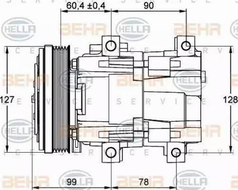 BEHR HELLA Service 8FK 351 113-081 - Компрессор кондиционера autospares.lv