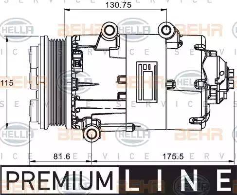 BEHR HELLA Service 8FK 351 334-051 - Компрессор кондиционера autospares.lv