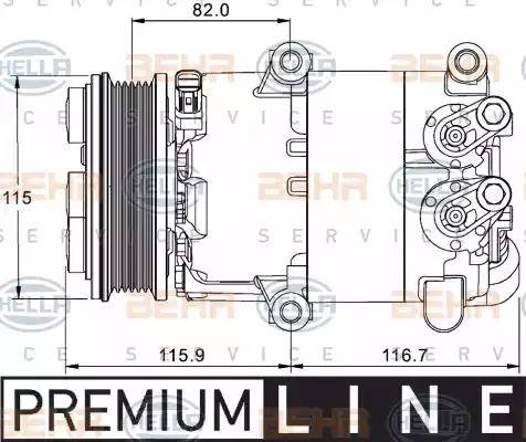 BEHR HELLA Service 8FK 351 334-061 - Компрессор кондиционера autospares.lv