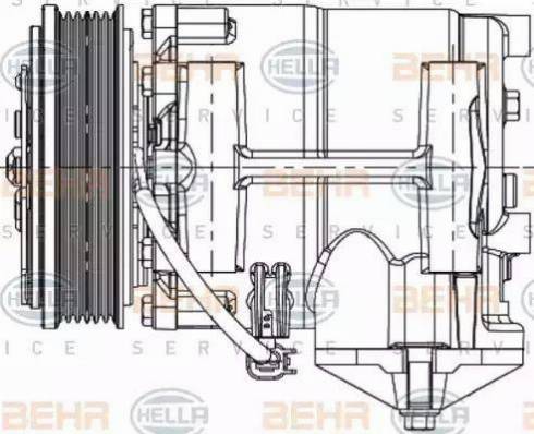 BEHR HELLA Service 8FK 351 334-341 - Компрессор кондиционера autospares.lv