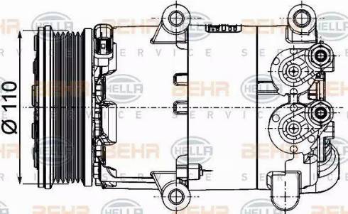 BEHR HELLA Service 8FK 351 334-371 - Компрессор кондиционера autospares.lv