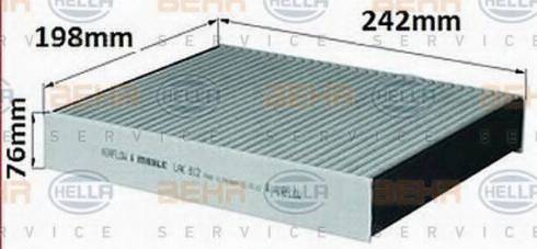 BEHR HELLA Service 8FL 351 029-401 - Фильтр воздуха в салоне autospares.lv