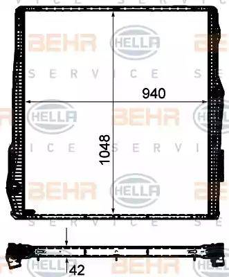 BEHR HELLA Service 8MK 376 906-314 - Радиатор, охлаждение двигателя autospares.lv