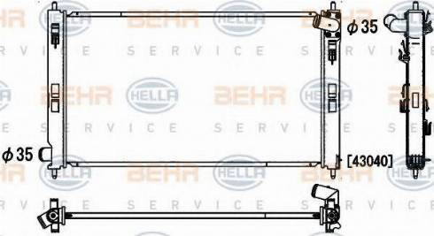 BEHR HELLA Service 8MK 376 900-681 - Радиатор, охлаждение двигателя autospares.lv