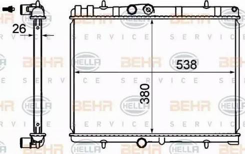 BEHR HELLA Service 8MK 376 900-314 - Радиатор, охлаждение двигателя autospares.lv