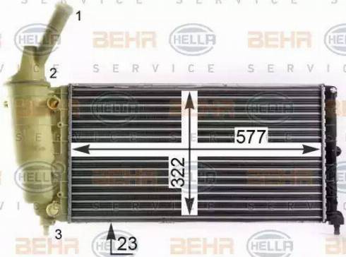 BEHR HELLA Service 8MK 376 900-244 - Радиатор, охлаждение двигателя autospares.lv