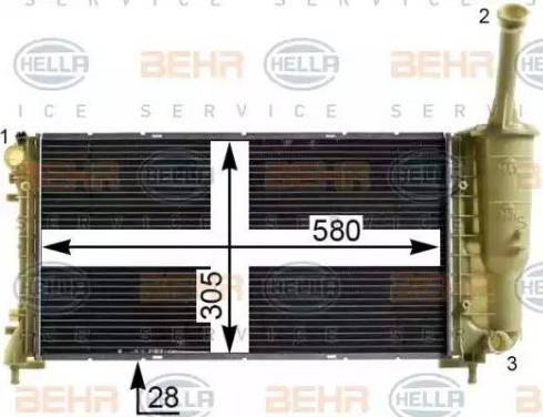 BEHR HELLA Service 8MK 376 900-274 - Радиатор, охлаждение двигателя autospares.lv