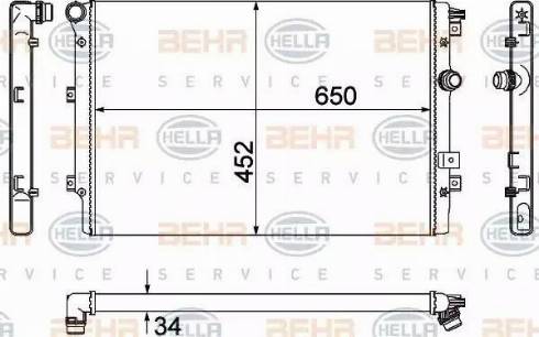 BEHR HELLA Service 8MK 376 901-021 - Радиатор, охлаждение двигателя autospares.lv