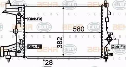 BEHR HELLA Service 8MK 376 910-351 - Радиатор, охлаждение двигателя autospares.lv