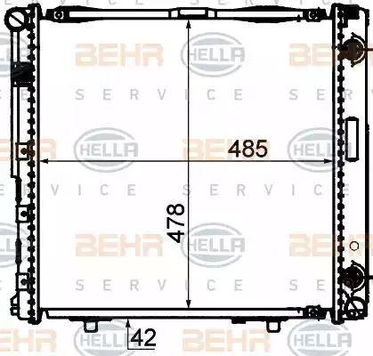 BEHR HELLA Service 8MK 376 888-444 - Радиатор, охлаждение двигателя autospares.lv