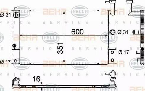 BEHR HELLA Service 8MK 376 790-011 - Радиатор, охлаждение двигателя autospares.lv