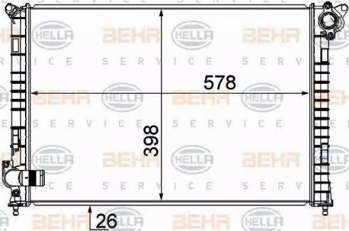 BEHR HELLA Service 8MK 376 749-501 - Радиатор, охлаждение двигателя autospares.lv