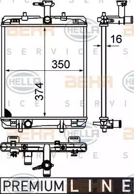 BEHR HELLA Service 8MK 376 749-651 - Радиатор, охлаждение двигателя autospares.lv