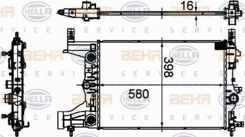 BEHR HELLA Service 8MK 376 749-851 - Радиатор, охлаждение двигателя autospares.lv