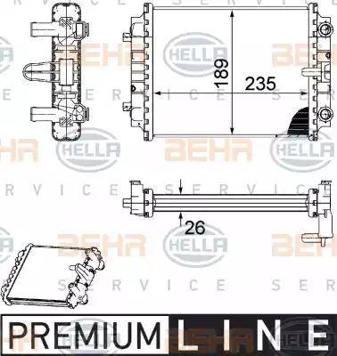 BEHR HELLA Service 8MK 376 745-661 - Радиатор, охлаждение двигателя autospares.lv