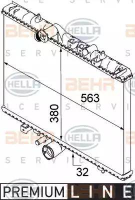 BEHR HELLA Service 8MK 376 745-081 - Радиатор, охлаждение двигателя autospares.lv