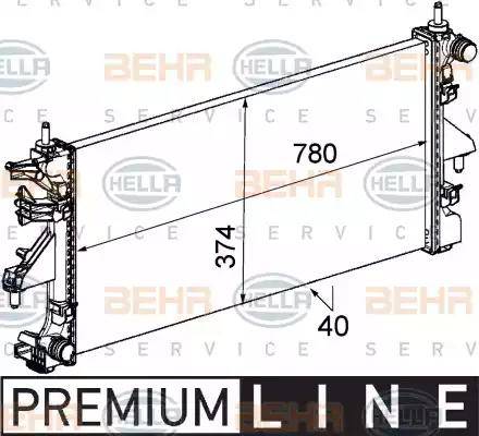 BEHR HELLA Service 8MK 376 745-111 - Радиатор, охлаждение двигателя autospares.lv