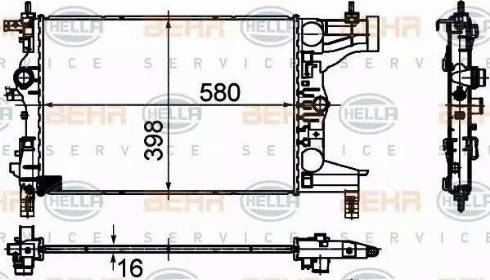 BEHR HELLA Service 8MK 376 748-731 - Радиатор, охлаждение двигателя autospares.lv