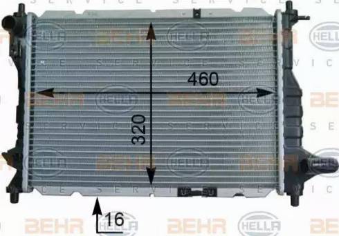 BEHR HELLA Service 8MK 376 748-721 - Радиатор, охлаждение двигателя autospares.lv