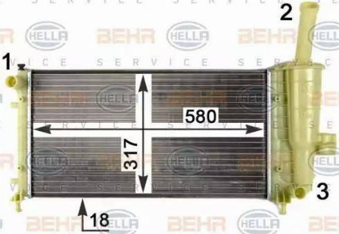 BEHR HELLA Service 8MK 376 754-424 - Радиатор, охлаждение двигателя autospares.lv